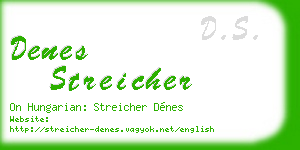 denes streicher business card